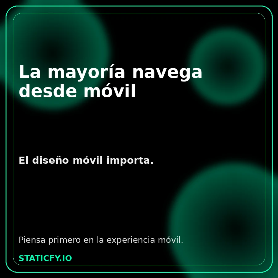 Panel de diseño móvil de Staticfy